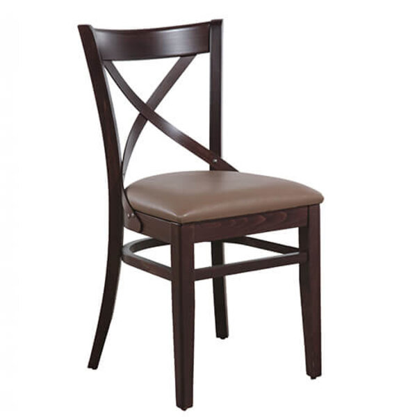 Stoel | LILA | Kunstleer/Hout | Taupe | Wengé Frame | Indoor | 430x520x840(h)mm