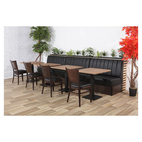 Stoel | ALESSIA | Kunstleer/Hout | Taupe | Wengé Frame | Indoor | 460x540x890(h)mm