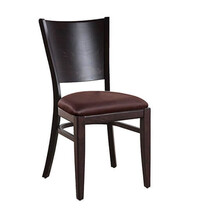 HC Stoel | ALESSIA | Kunstleer/Hout | Brown | Wengé Frame | Indoor | 460x520x890(h)mm 