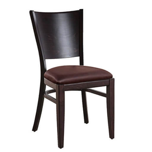 Stoel | ALESSIA | Kunstleer/Hout | Brown | Wengé Frame | Indoor | 460x520x890(h)mm