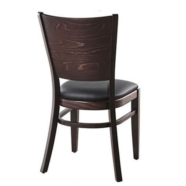 Stoel | ALESSIA | Kunstleer/Hout | Black | Wengé Frame | Indoor | 460x540x890(h)mm
