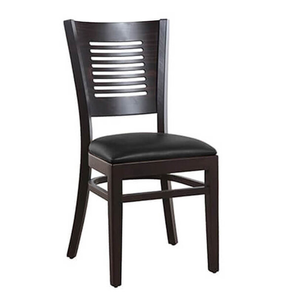 Stoel | MELISA | Kunstleer/Hout | Black | Wengé Frame | Indoor | 440x490x860(h)mm