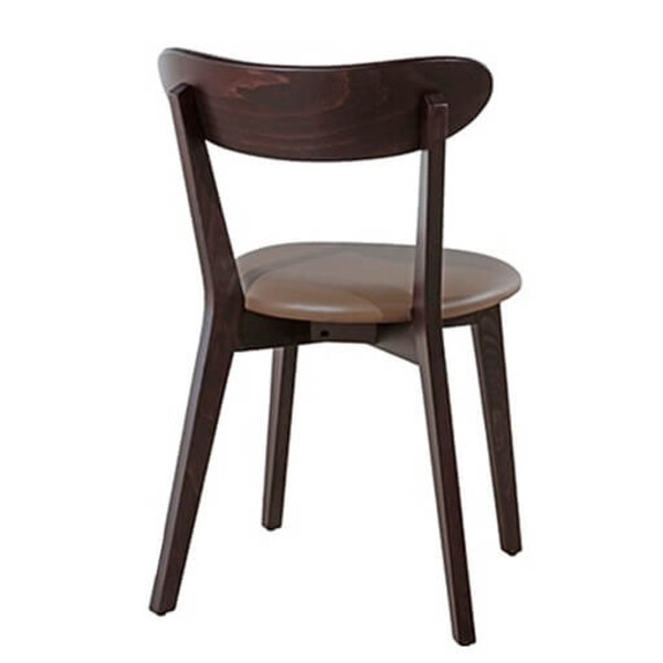 Stoel | SOFIA | Kunstleer/Hout | Taupe | Wengé Frame | Indoor | 440x560x800(h)mm