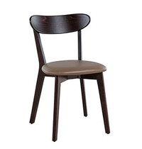 HC Stoel | SOFIA | Kunstleer/Hout | Taupe | Wengé Frame | Indoor | 440x560x800(h)mm 