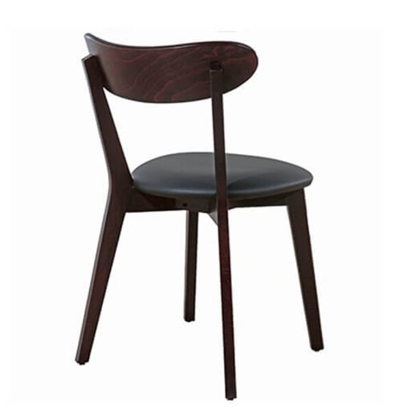 Stoel | SOFIA | Kunstleer/Hout | Black | Wengé Frame | Indoor | 440x560x800(h)mm