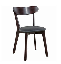 HC Stoel | SOFIA | Kunstleer/Hout | Black | Wengé Frame | Indoor | 440x560x800(h)mm 