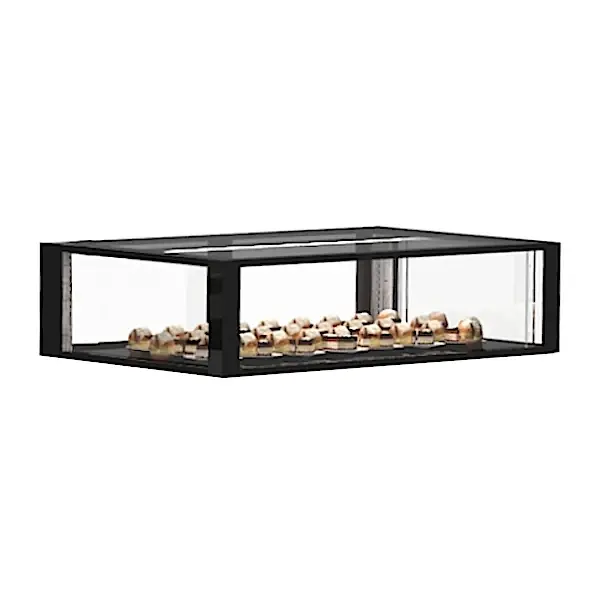 Neutrale Vitrine | INTEGRA | Zwart | 1 Niveau | 1200x600x265(h)mm