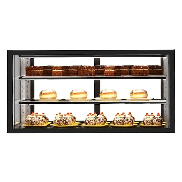 Neutrale Vitrine | INTEGRA | Zwart | 3 Niveaus | 1200x600x515(h)mm