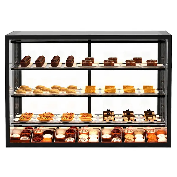 Neutrale Vitrine | INTEGRA | Zwart | 4 Niveaus | 1200x600x815(h)mm