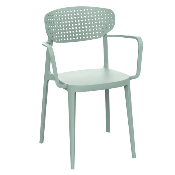 Stoel | COMO | Kunststof | Mint Green | In-/Outdoor | Stapelbaar | 530x470x810(h)mm