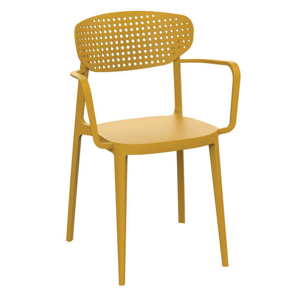 Stoel | COMO | Kunststof | Mustard | In-/Outdoor | Stapelbaar | 530x470x810(h)mm