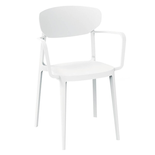 Stoel | LUGANO | Kunststof | White | In-/Outdoor | Stapelbaar | 530x470x810(h)mm