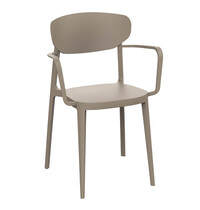HC Stoel | LUGANO | Kunststof | Taupe | In-/Outdoor | Stapelbaar | 530x470x810(h)mm 