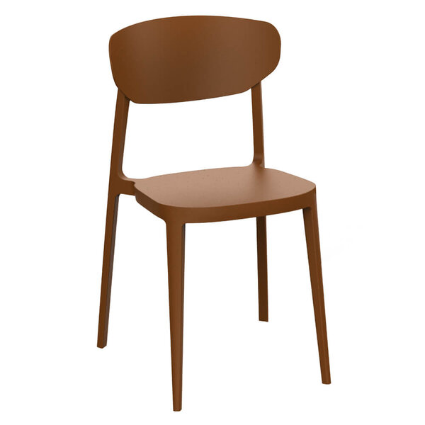 Stoel | LUGANO | Kunststof | Brown | In-/Outdoor | Stapelbaar | 460x470x810(h)mm