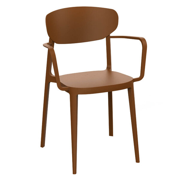 Stoel | LUGANO | Kunststof | Brown | In-/Outdoor | Stapelbaar | 530x470x810(h)mm