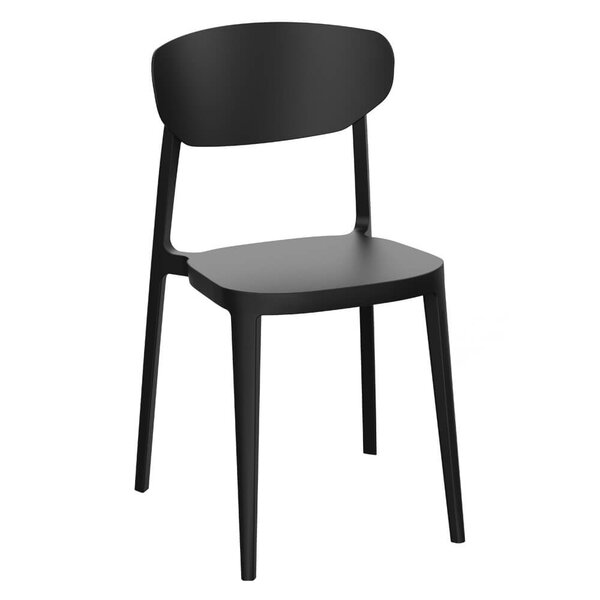 Stoel | LUGANO | Kunststof | Black | In-/Outdoor | Stapelbaar | 460x470x810(h)mm