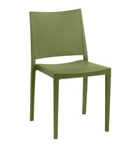 HC Stoel | LORENA | Kunststof | Olive | In-/Outdoor | Stapelbaar | 440x460x800(h)mm 