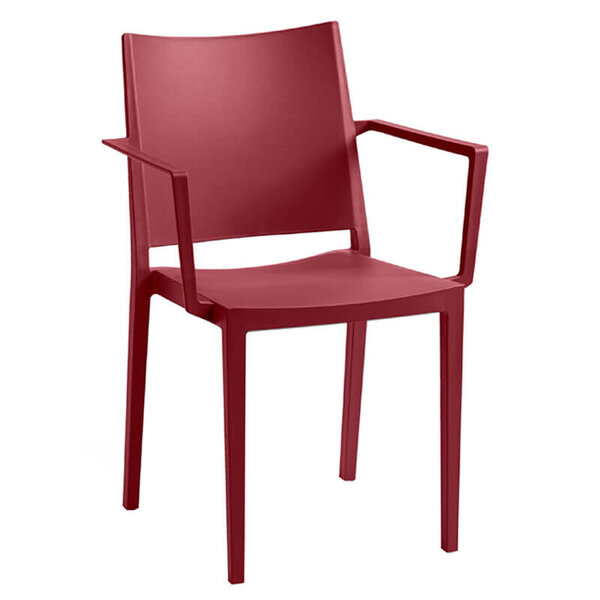 Stoel | LORENA | Kunststof | Bordeaux | In-/Outdoor | Stapelbaar | 570x560x820(h)mm