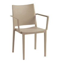 HC Stoel | LORENA | Kunststof | Taupe | In-/Outdoor | Stapelbaar | 570x560x820(h)mm 