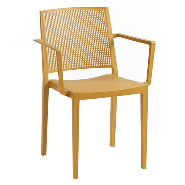 Stoel | PORTO | Kunststof | Mustard | In-/Outdoor | Stapelbaar | 570x560x810(h)mm