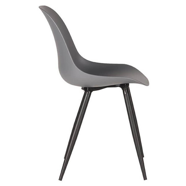 Stoelen | MONA | Kunststof/Metaal | Anthracite | Zwarte Poten | In-/Outdoor | 2 Stuks | 460x540x880(h)mm