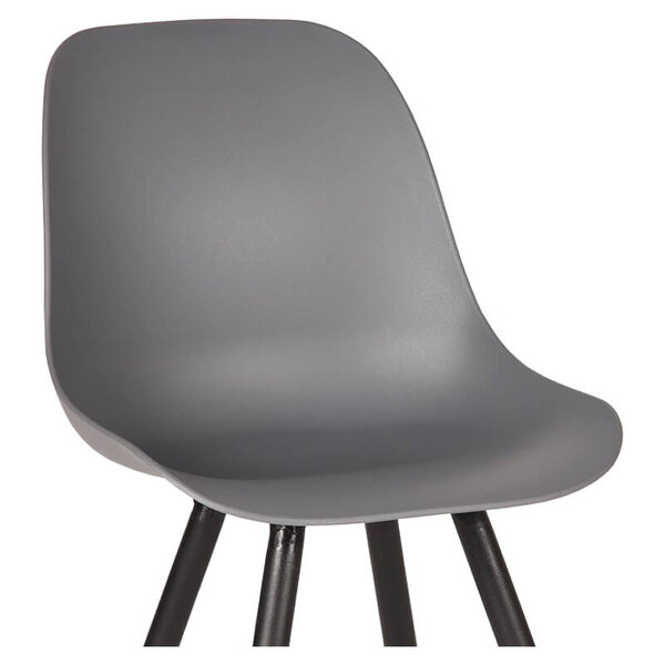 Stoelen | MONA | Kunststof/Metaal | Anthracite | Zwarte Poten | In-/Outdoor | 2 Stuks | 460x540x880(h)mm