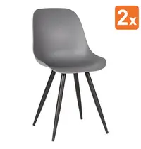 HC Stoelen | MONA | Kunststof/Metaal | Anthracite | Zwarte Poten | In-/Outdoor | 2 Stuks | 460x540x880(h)mm 