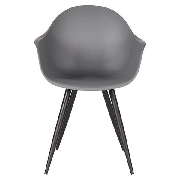 Stoelen | LIVA | Kunststof/Metaal | Anthracite | Zwarte Poten | In-/Outdoor | 2 Stuks | 580x540x850(h)mm