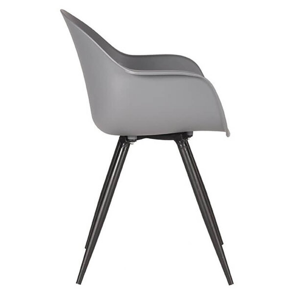 Stoelen | LIVA | Kunststof/Metaal | Anthracite | Zwarte Poten | In-/Outdoor | 2 Stuks | 580x540x850(h)mm