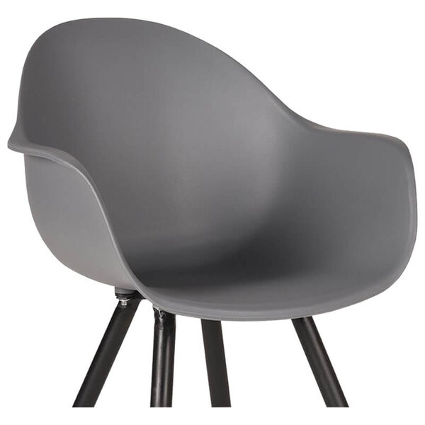 Stoelen | LIVA | Kunststof/Metaal | Anthracite | Zwarte Poten | In-/Outdoor | 2 Stuks | 580x540x850(h)mm