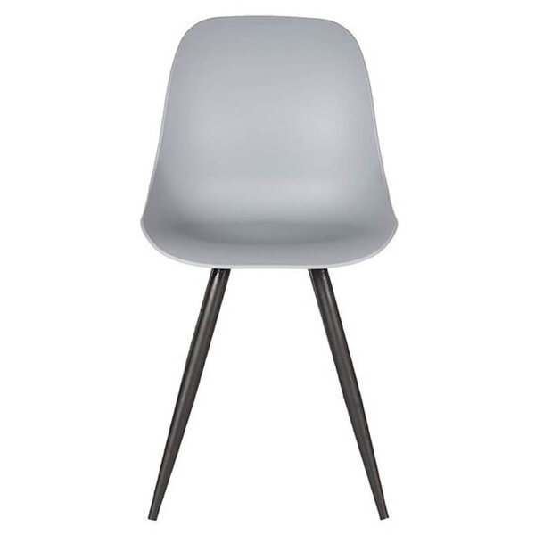 Stoelen | MONA | Kunststof/Metaal | Grey | Zwarte Poten | In-/Outdoor | 2 Stuks | 460x540x880(h)mm