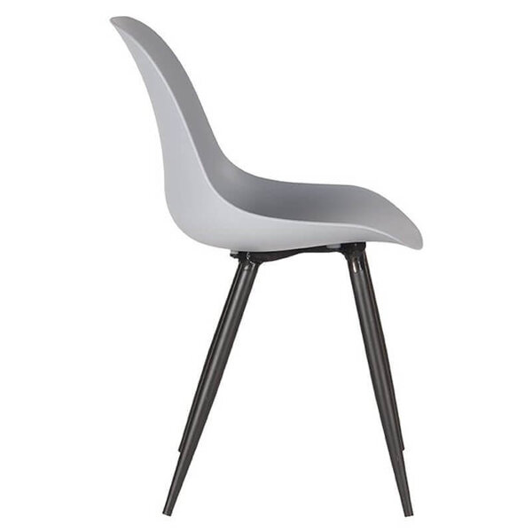 Stoelen | MONA | Kunststof/Metaal | Grey | Zwarte Poten | In-/Outdoor | 2 Stuks | 460x540x880(h)mm