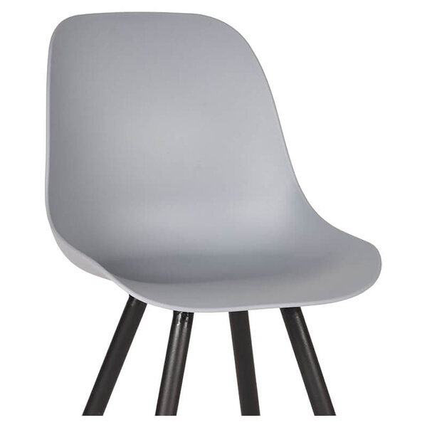 Stoelen | MONA | Kunststof/Metaal | Grey | Zwarte Poten | In-/Outdoor | 2 Stuks | 460x540x880(h)mm