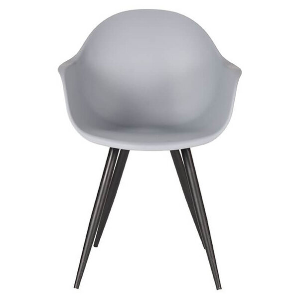 Stoelen | LIVA | Kunststof/Metaal | Grey | Zwarte Poten | In-/Outdoor | 2 Stuks | 580x540x850(h)mm