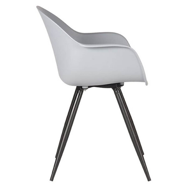 Stoelen | LIVA | Kunststof/Metaal | Grey | Zwarte Poten | In-/Outdoor | 2 Stuks | 580x540x850(h)mm