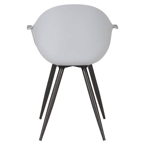 Stoelen | LIVA | Kunststof/Metaal | Grey | Zwarte Poten | In-/Outdoor | 2 Stuks | 580x540x850(h)mm