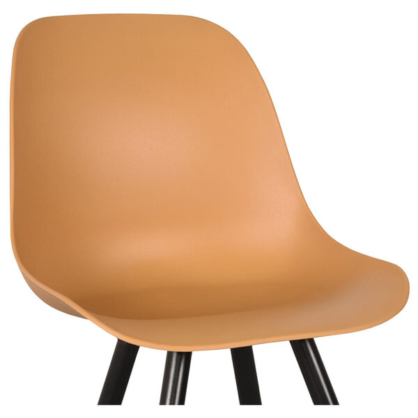 Stoelen | MONA | Kunststof/Metaal | Ochre | Zwarte Poten | In-/Outdoor | 2 Stuks | 460x540x880(h)mm