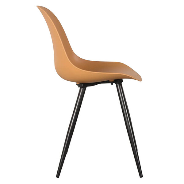 Stoelen | MONA | Kunststof/Metaal | Ochre | Zwarte Poten | In-/Outdoor | 2 Stuks | 460x540x880(h)mm