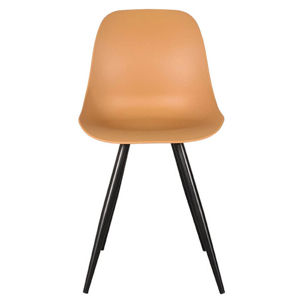 Stoelen | MONA | Kunststof/Metaal | Ochre | Zwarte Poten | In-/Outdoor | 2 Stuks | 460x540x880(h)mm