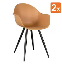 HC Stoelen | LIVA | Kunststof/Metaal | Ochre | Zwarte Poten | In-/Outdoor | 2 Stuks | 580x540x850(h)mm 