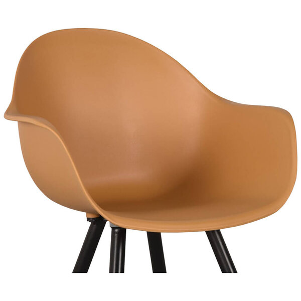 Stoelen | LIVA | Kunststof/Metaal | Ochre | Zwarte Poten | In-/Outdoor | 2 Stuks | 580x540x850(h)mm