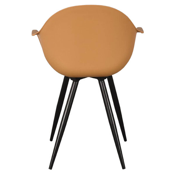 Stoelen | LIVA | Kunststof/Metaal | Ochre | Zwarte Poten | In-/Outdoor | 2 Stuks | 580x540x850(h)mm