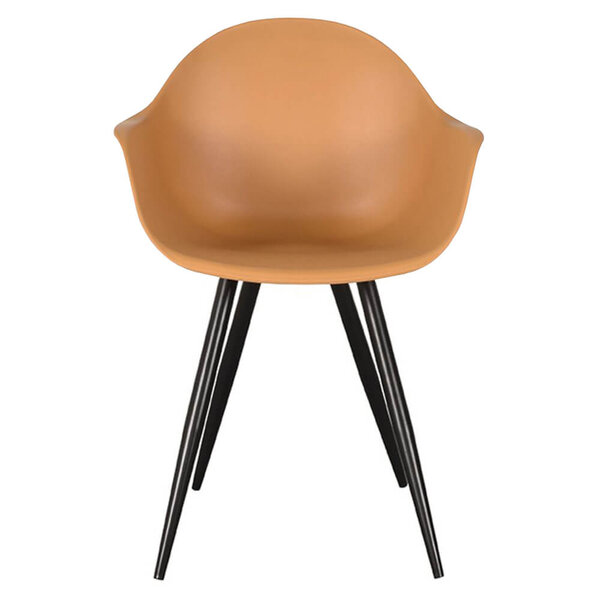 Stoelen | LIVA | Kunststof/Metaal | Ochre | Zwarte Poten | In-/Outdoor | 2 Stuks | 580x540x850(h)mm