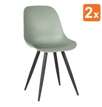 HC Stoelen | MONA | Kunststof/Metaal | Forest | Zwarte Poten | In-/Outdoor | 2 Stuks | 460x540x880(h)mm 
