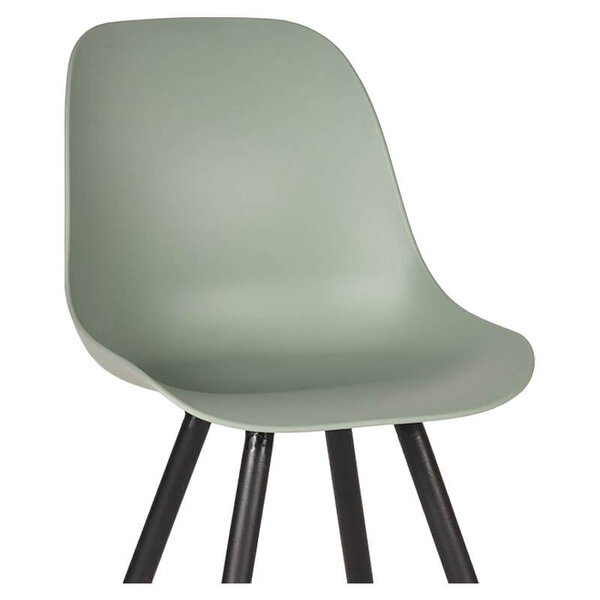 Stoelen | MONA | Kunststof/Metaal | Forest | Zwarte Poten | In-/Outdoor | 2 Stuks | 460x540x880(h)mm