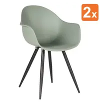 HC Stoelen | LIVA | Kunststof/Metaal | Forest | Zwarte Poten | In-/Outdoor | 2 Stuks | 580x540x850(h)mm 