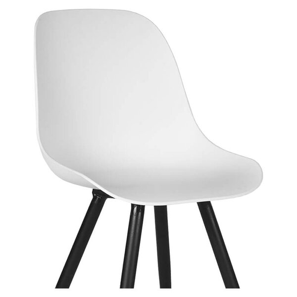 Stoelen | MONA | Kunststof/Metaal | White | Zwarte Poten | In-/Outdoor | 2 Stuks | 460x540x880(h)mm