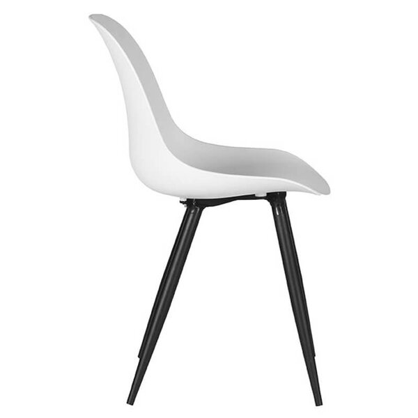 Stoelen | MONA | Kunststof/Metaal | White | Zwarte Poten | In-/Outdoor | 2 Stuks | 460x540x880(h)mm