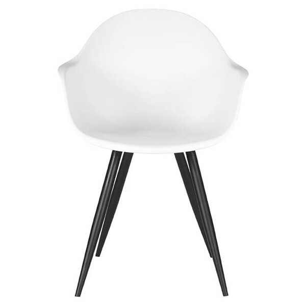 Stoelen | LIVA | Kunststof/Metaal | White | Zwarte Poten | In-/Outdoor | 2 Stuks | 580x540x850(h)mm