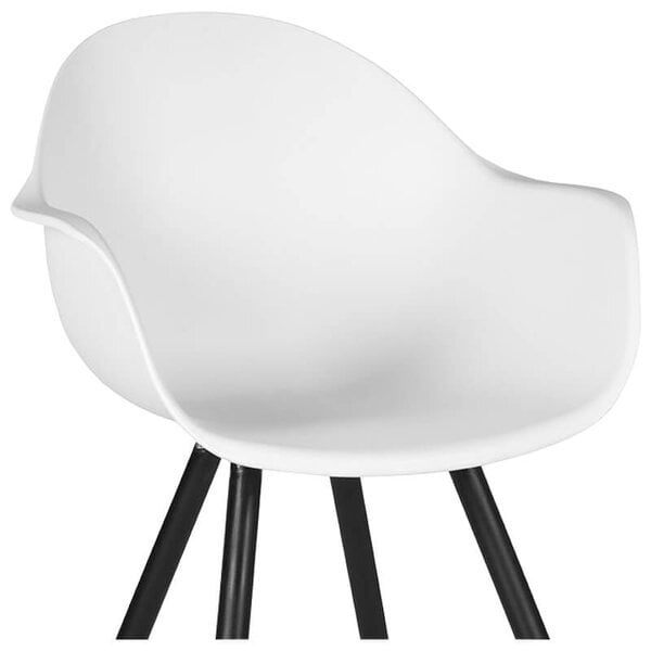 Stoelen | LIVA | Kunststof/Metaal | White | Zwarte Poten | In-/Outdoor | 2 Stuks | 580x540x850(h)mm